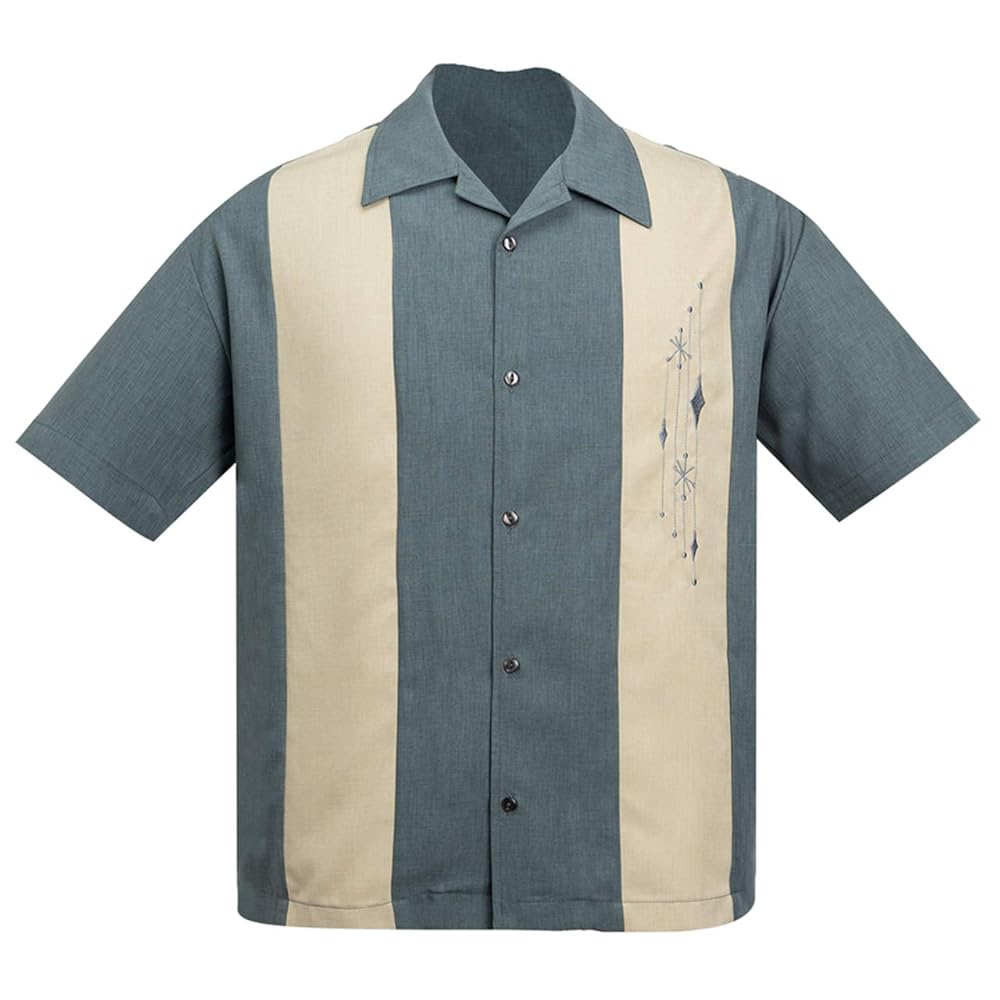 トップス MADE IN USA vintage bowling shirt Vintage 1950s Hilton Bowling Shirt Green Two Tone Button Up